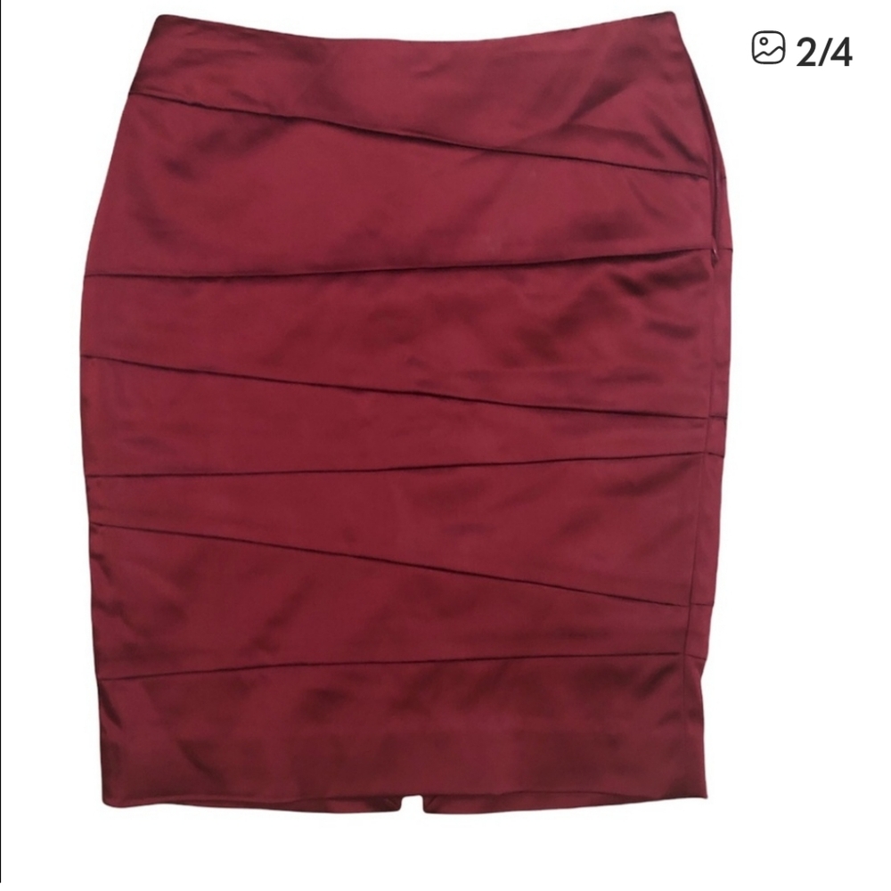 White House Black Market Maroon Pencil Skirt